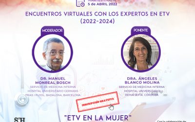 Las diferencias entre hombres y mujeres con ETV, tema del segundo ‘Encuentro virtual con expertos en ETV’