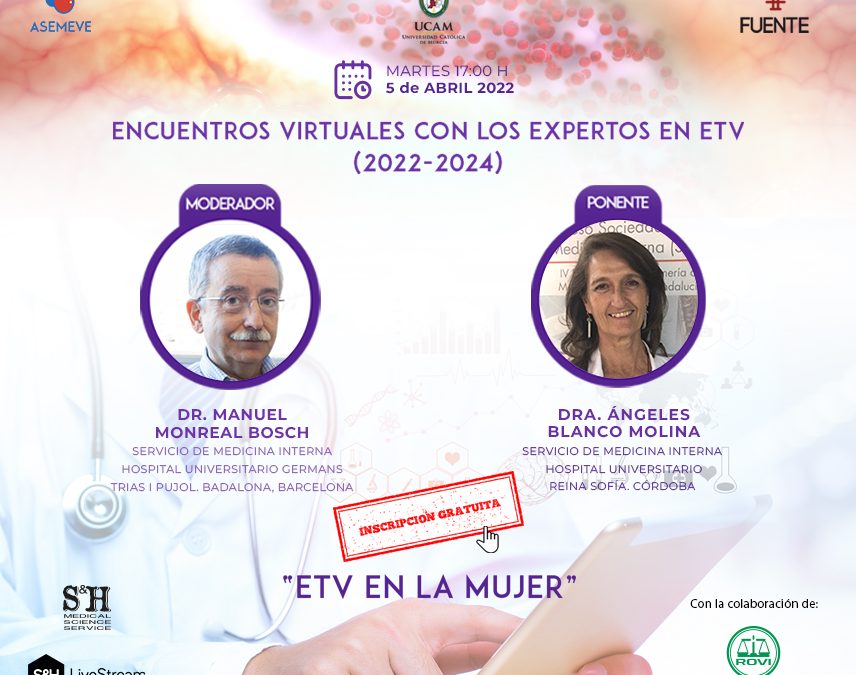 Las diferencias entre hombres y mujeres con ETV, tema del segundo ‘Encuentro virtual con expertos en ETV’
